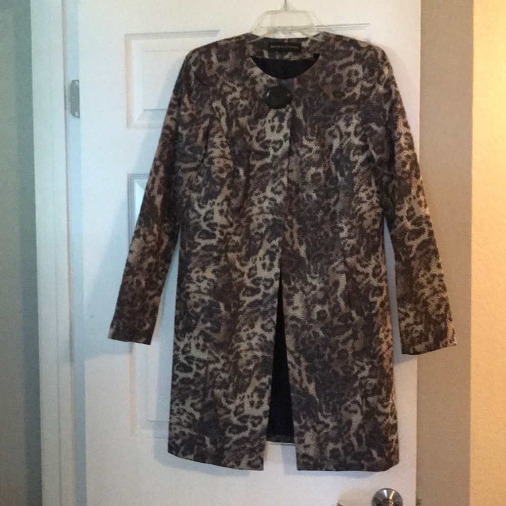 Light animal print coat by Dana buchman